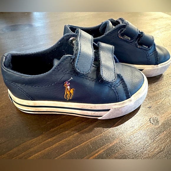 Polo Ralph Lauren Navy Blue Slater EZ Velcro Sneaker Shoes Size 6C - Picture 1 of 8